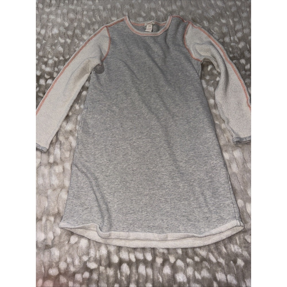 Sundance French Terry Knit Sweatshirt Dress Size Small Gray Pockets Long Sleeve